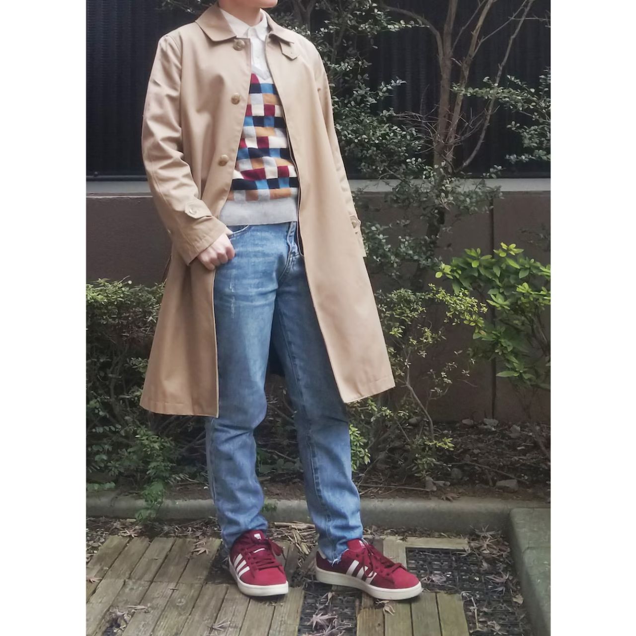 メンズのアディダスのキャンパスのダサくないおしゃれなコーディネート例