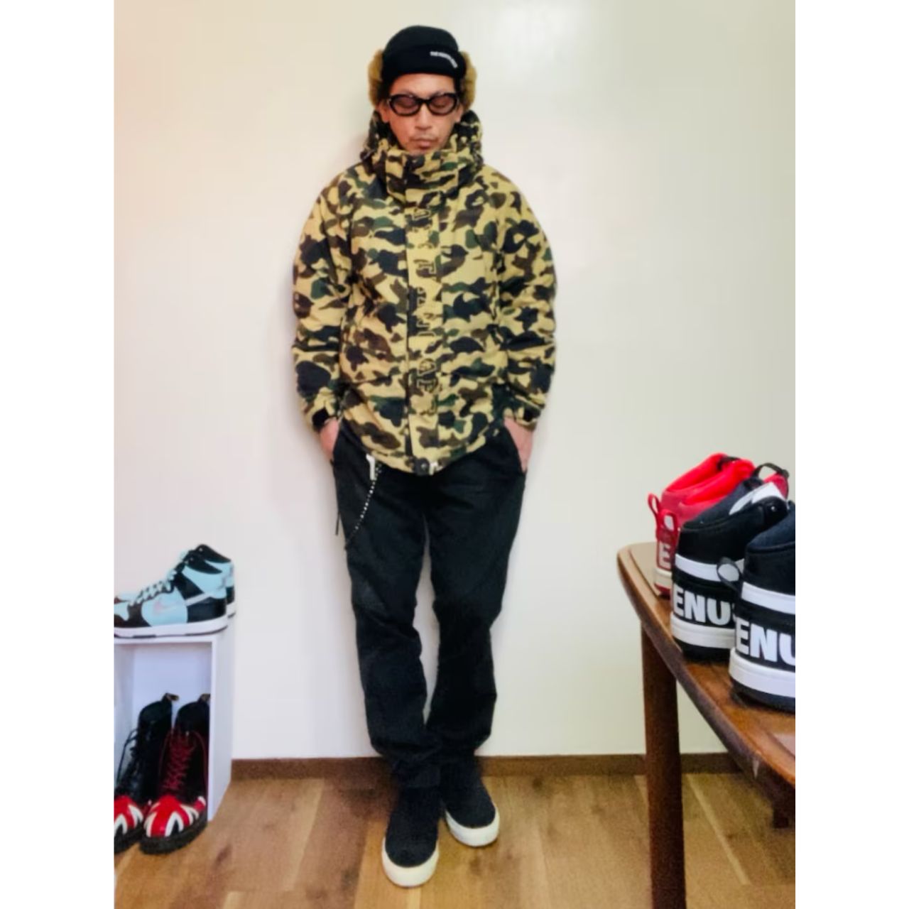 メンズのフロンティアキャップのおしゃれなコーディネート例
