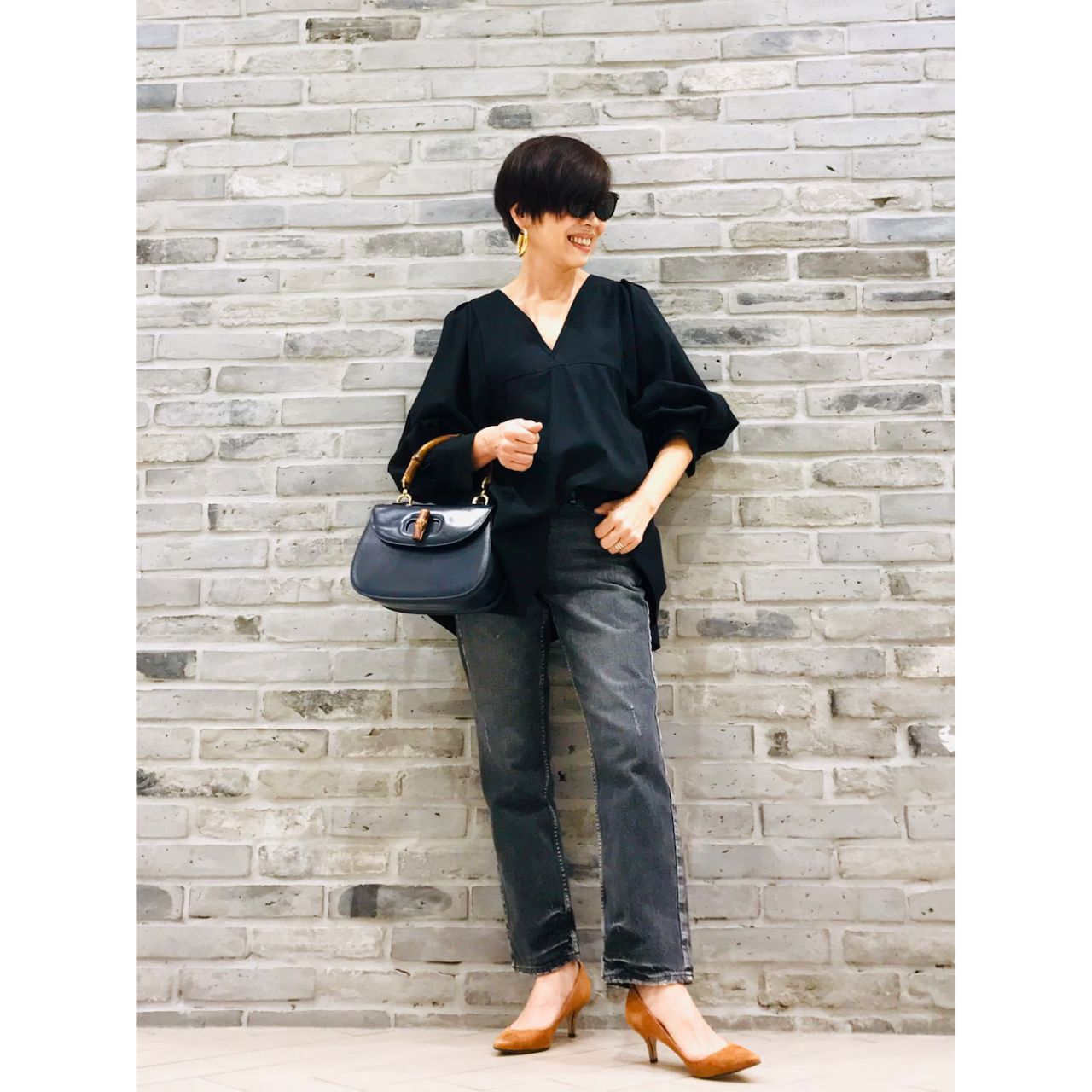 レディースのGUCCIのバンブーのおしゃれなコーディネート例