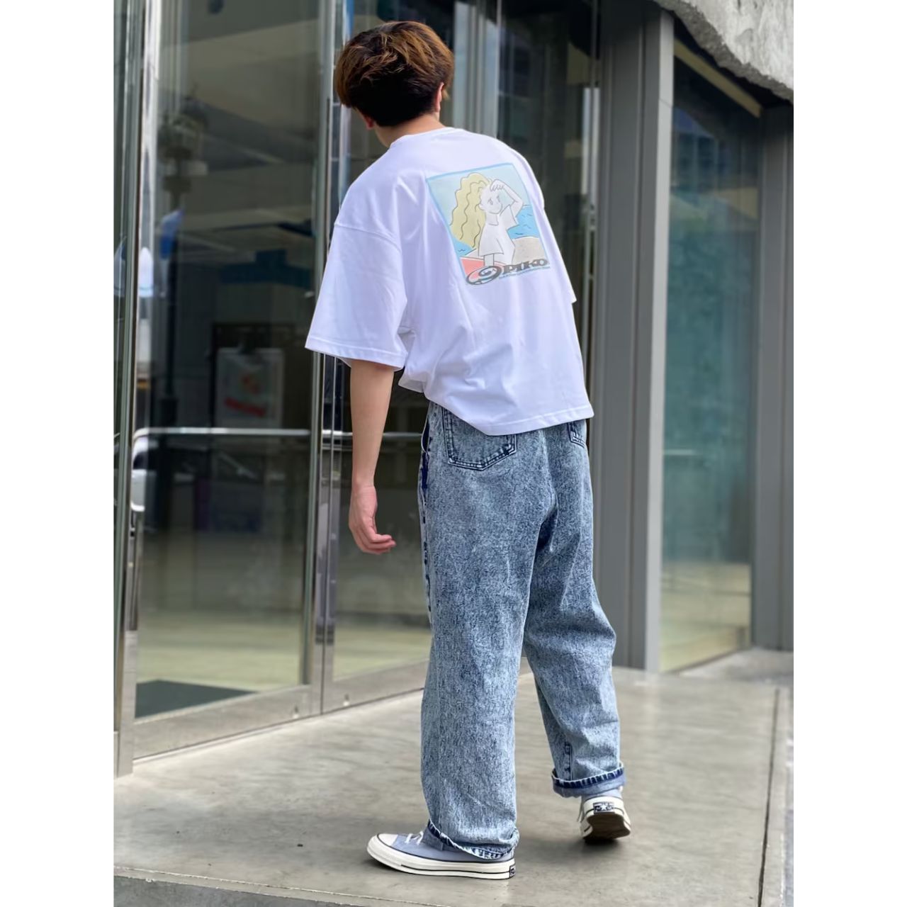 メンズのpikoのtシャツのダサくないおしゃれなコーディネート例
