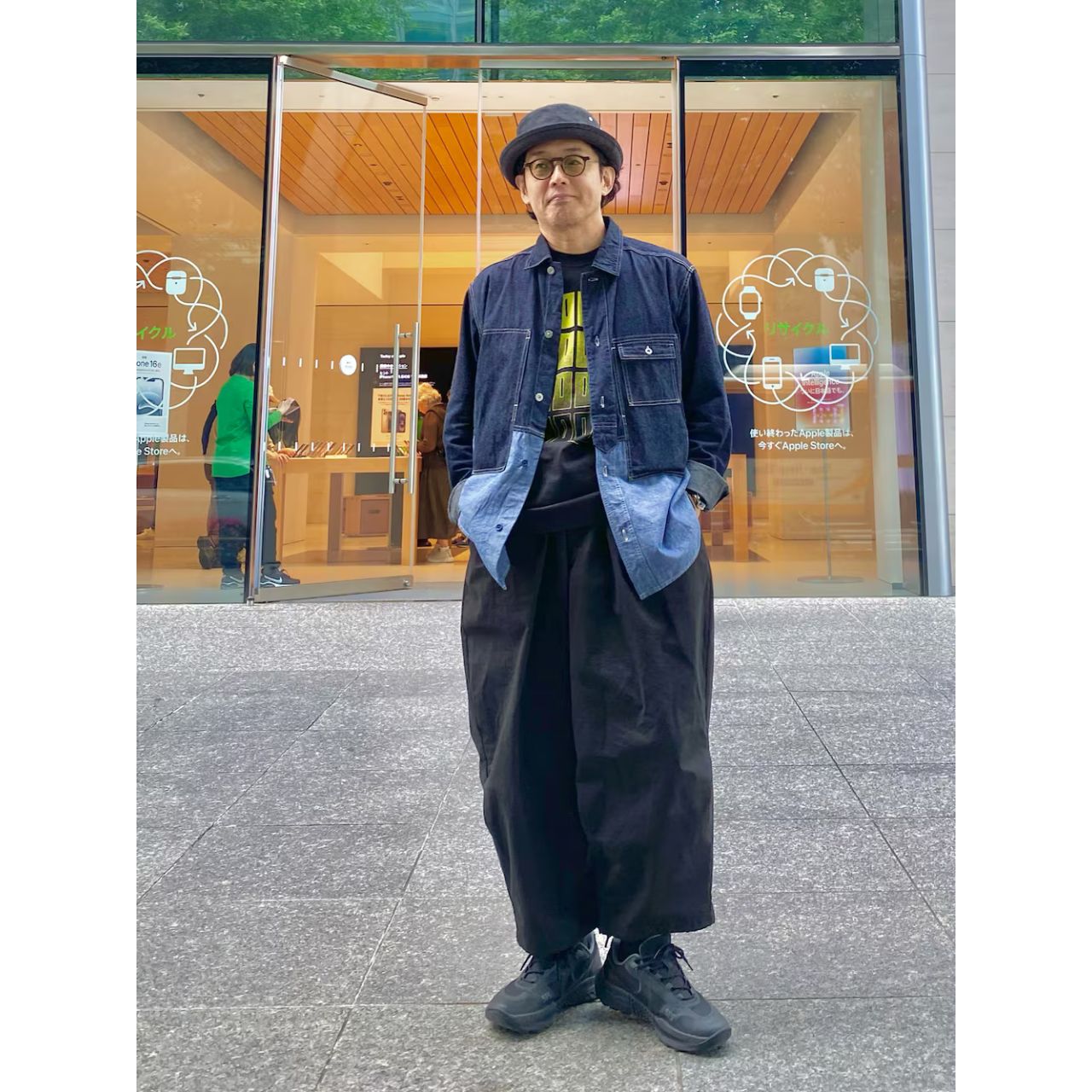 メンズのポークパイハットのダサくないおしゃれなコーディネート例