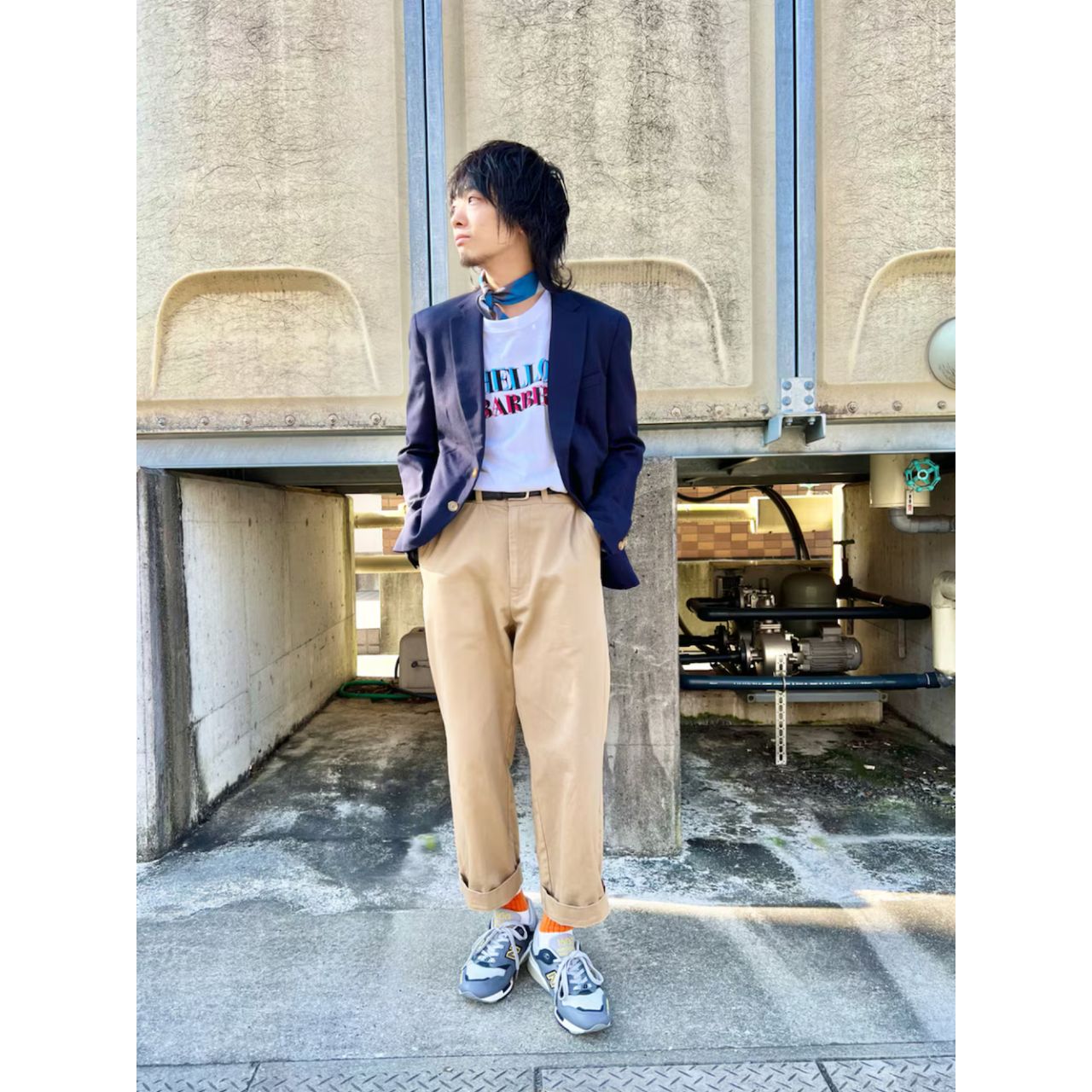メンズのラルフローレンのハンカチのダサくないおしゃれなコーディネート例
