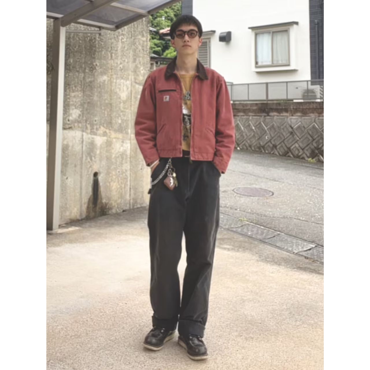メンズのReebokのTシャツのダサくないおしゃれなコーディネート例