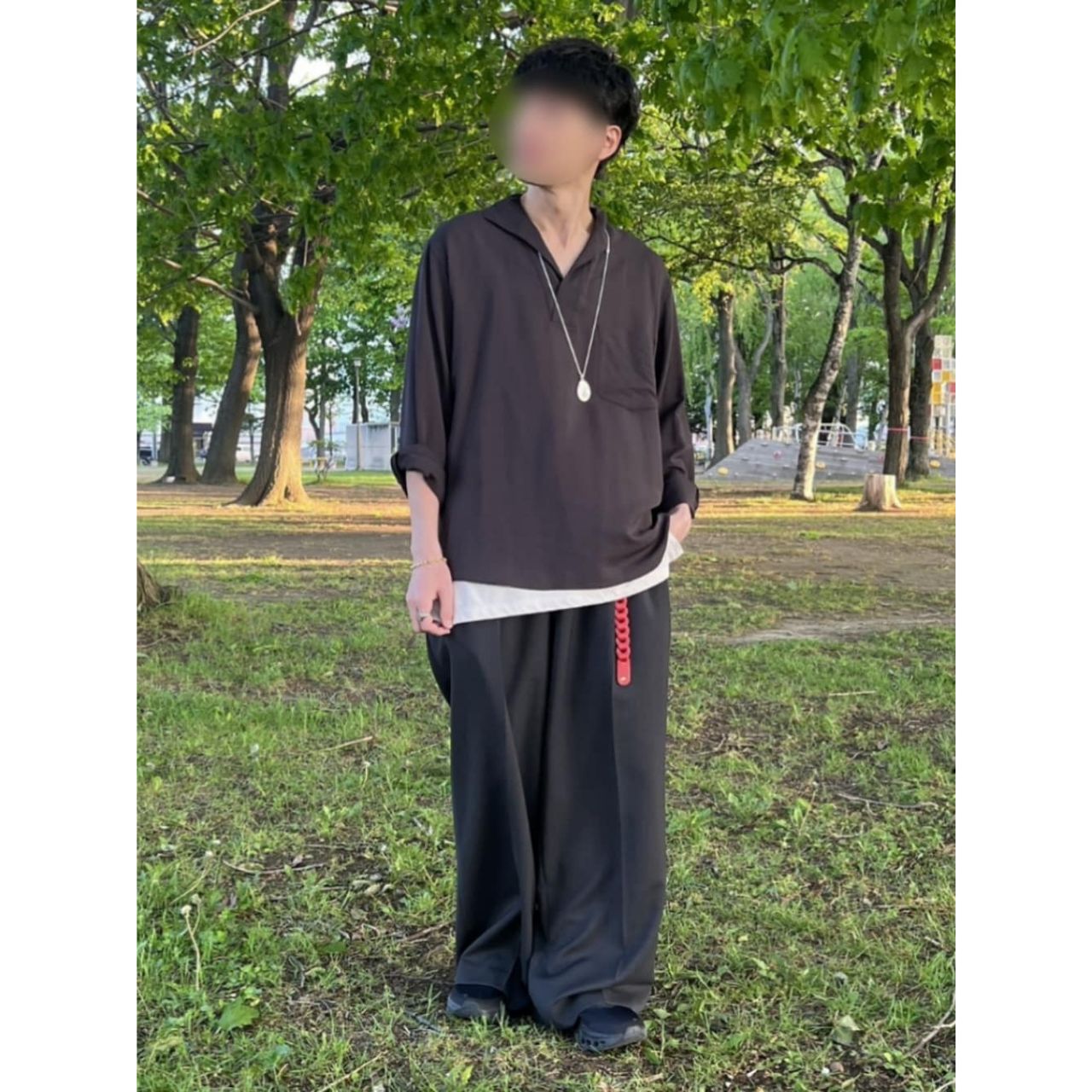 メンズのスキッパーシャツのダサくないおしゃれなコーディネート例
