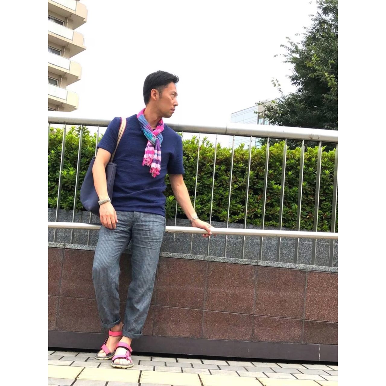 メンズのラップブレスレットのダサくないおしゃれなコーディネート例
